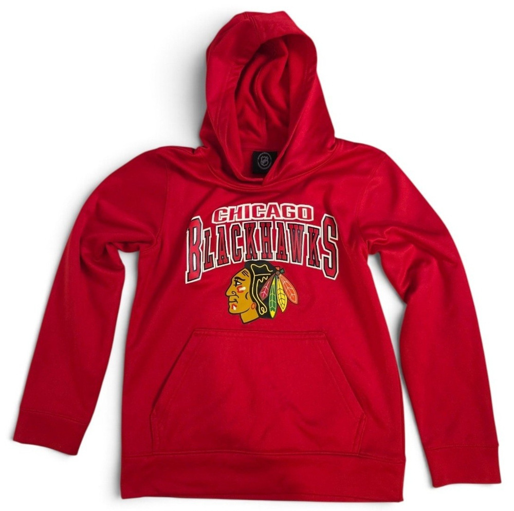 Chicago Blackhawks NHL Hockey Hoodie Pullover Red Officially Licensed